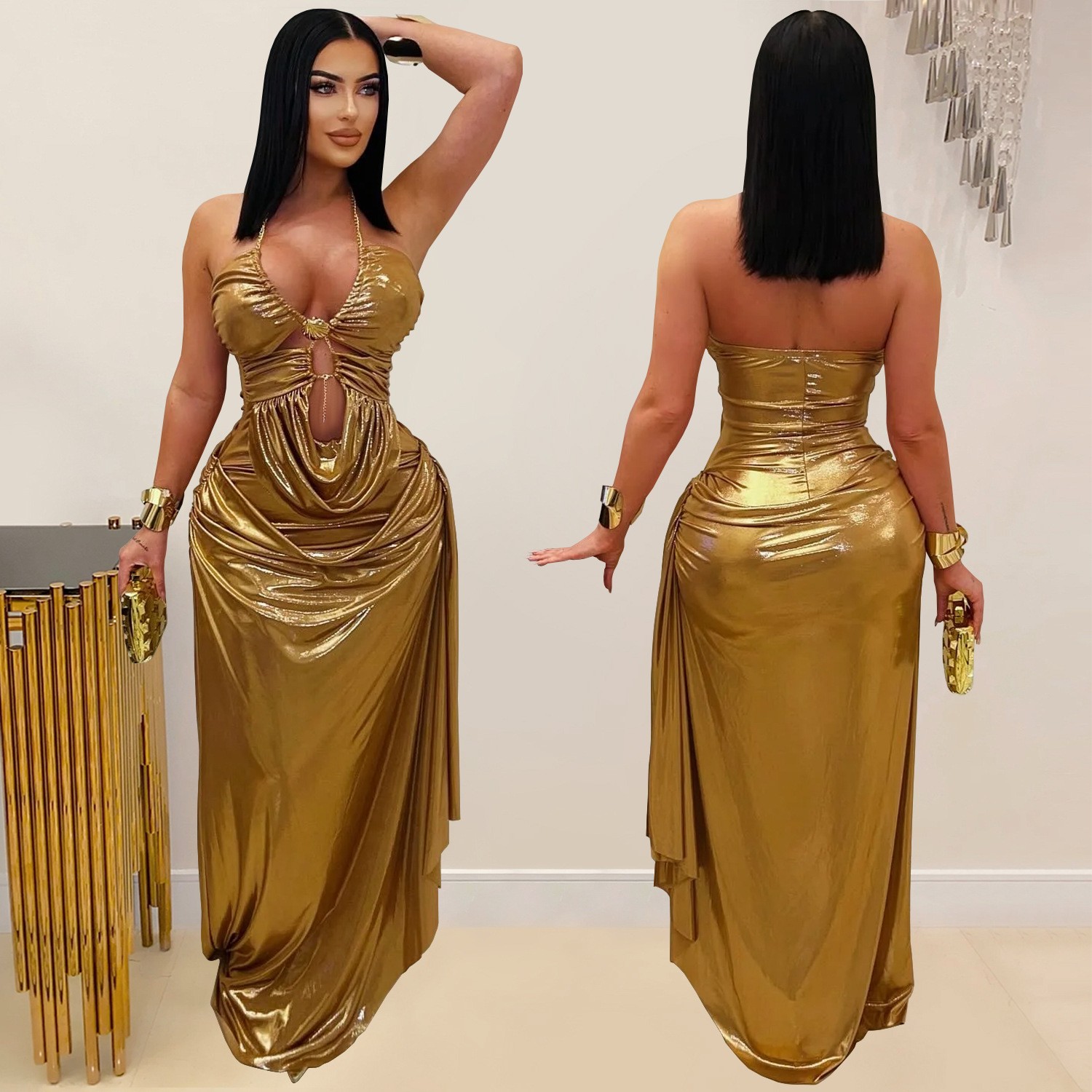 Maxi Dress Halter - Sukienka na studniówkę Wieczorowa Sukienka dla