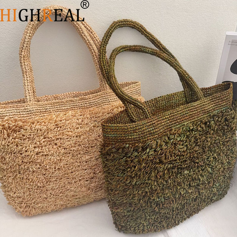Crochet Bag Raffia - Luksusowa torba ze słomy rafii, bohemskie