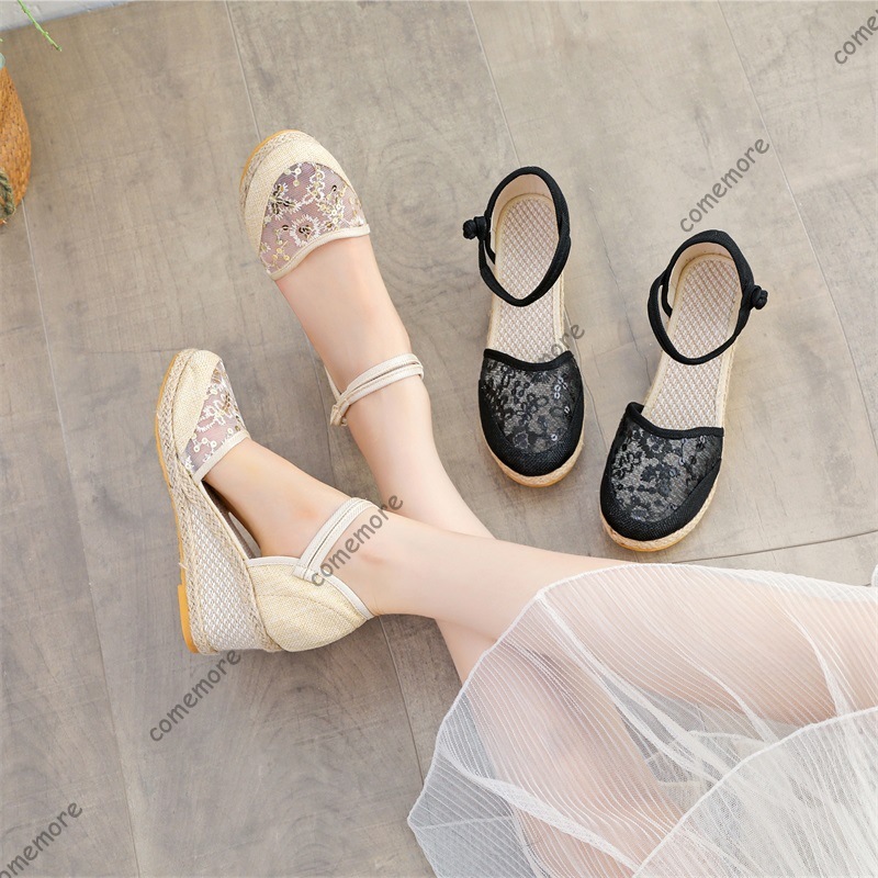 Wedge Espadrille Women - Damskie sandały espadryle na koturnie z
