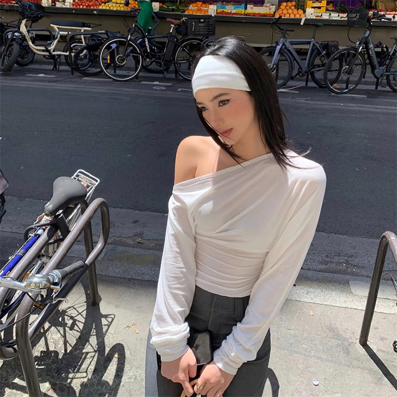 Damskie bluzki z długim rękawe – Blouse Off Shoulder recenzja i cena