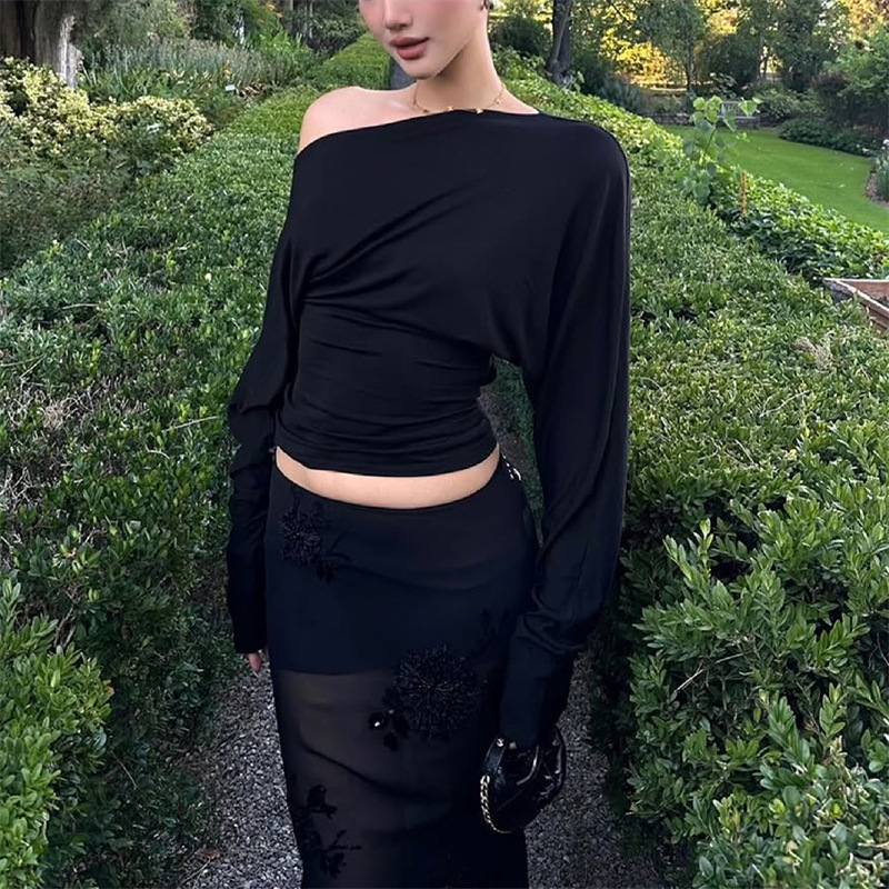 Damskie bluzki z długim rękawe – Blouse Off Shoulder recenzja i cena