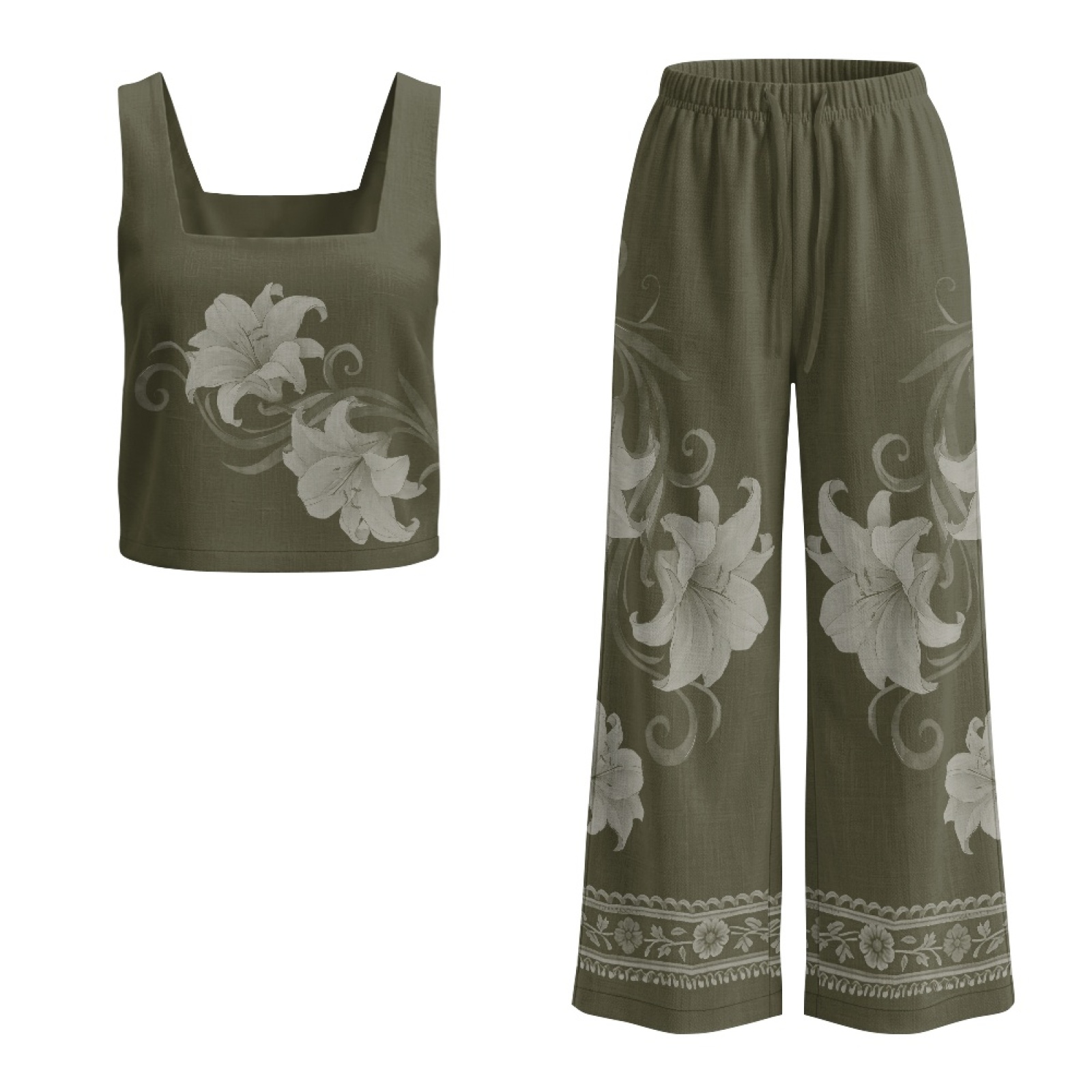 INSTANTARTS Damski lniany zest – Linen Pant Wide recenzja i cena