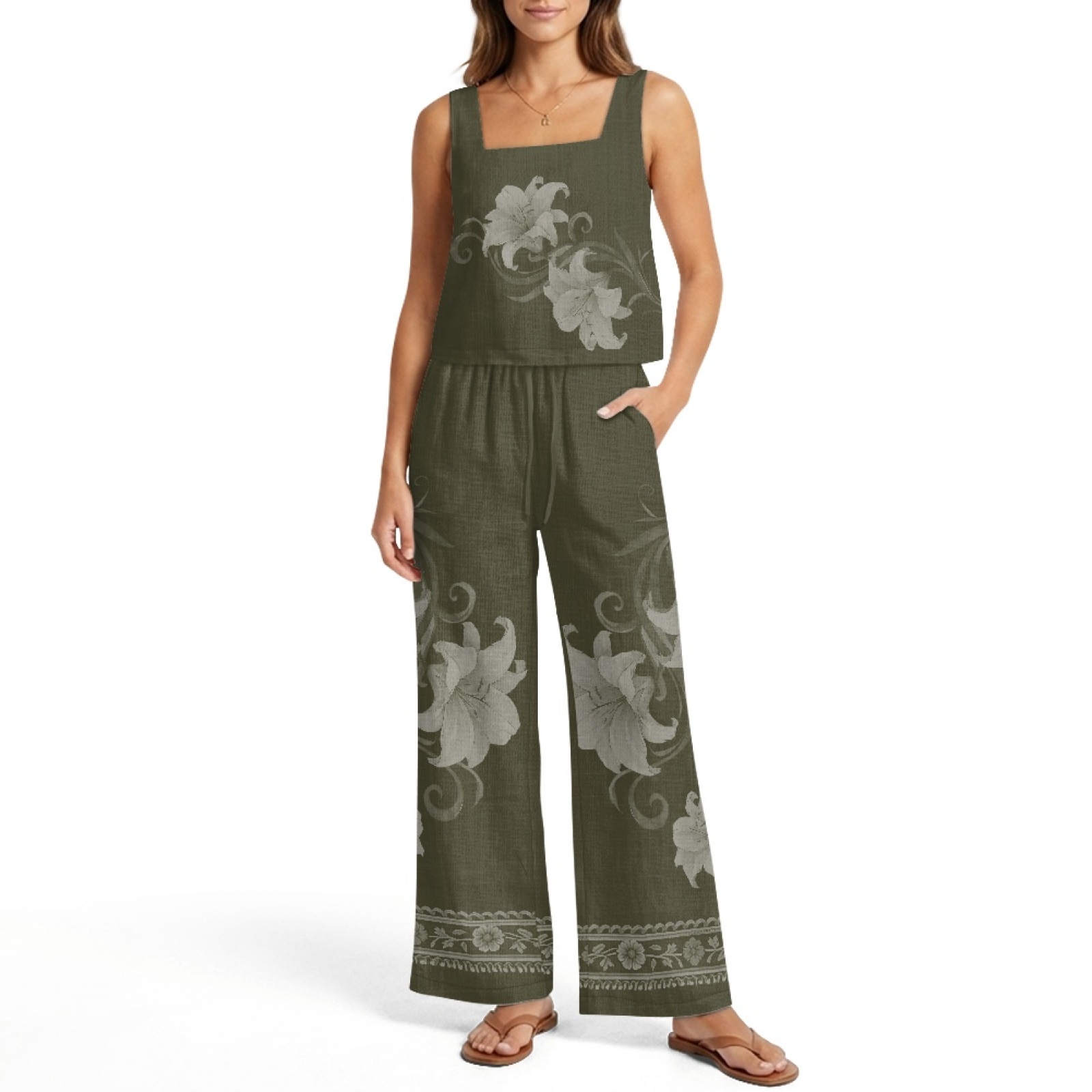INSTANTARTS Damski lniany zest – Linen Pant Wide recenzja i cena