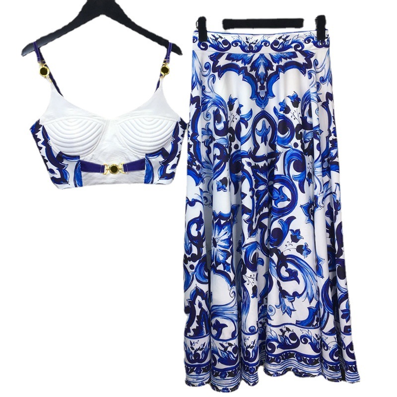 Letni Bohemain niebiesko-biały – Romper Floral Print recenzja i cena