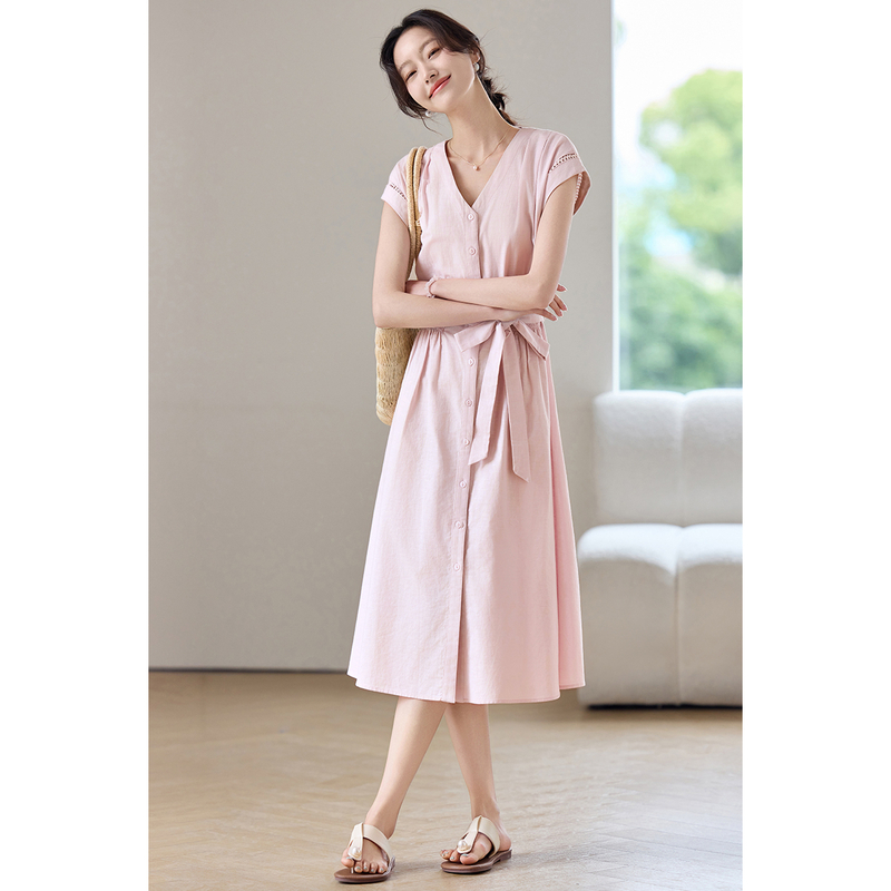 SENTUBILA Damskie Sukienki Mid – Linen Dress Wrap recenzja i cena