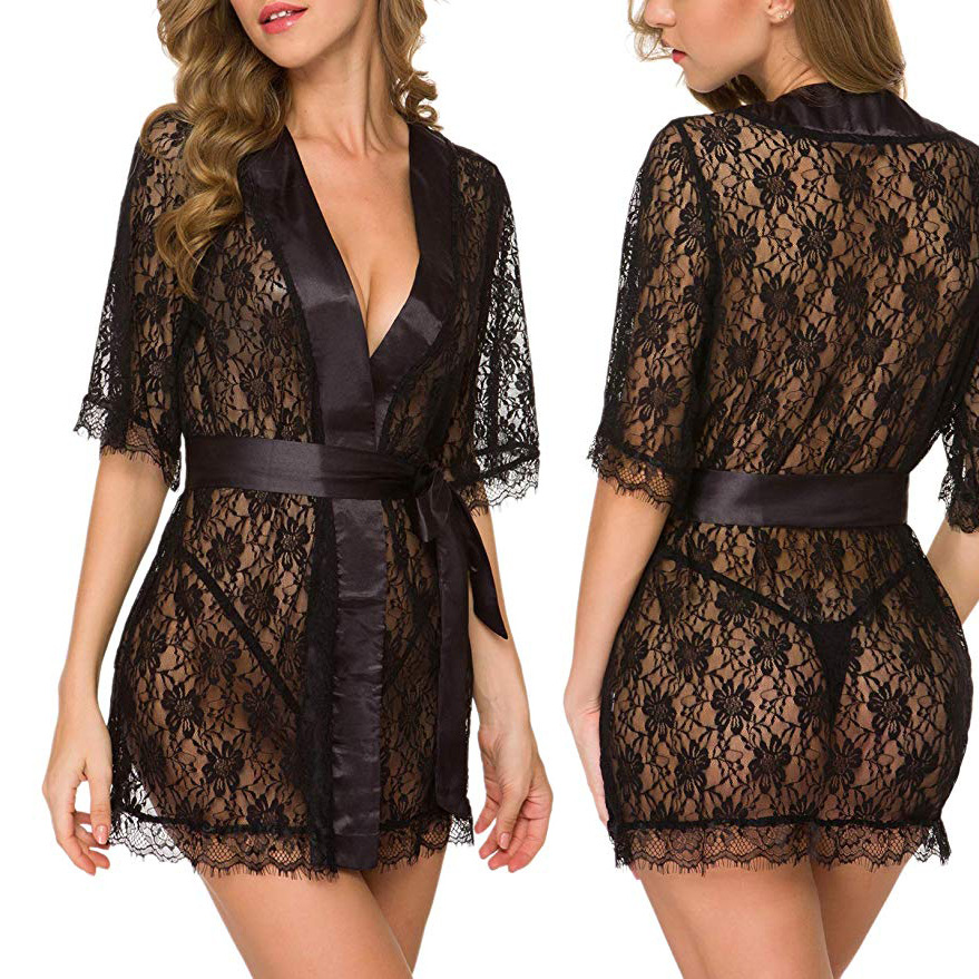 Koronkowa koszula nocna z kwia – Kimono Sheer Floral recenzja i cena